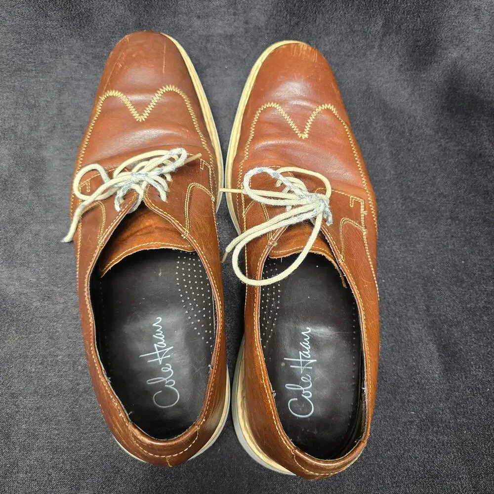 Cole Haan Brown Leather Wing Tip Brogue Oxford Dress Shoes